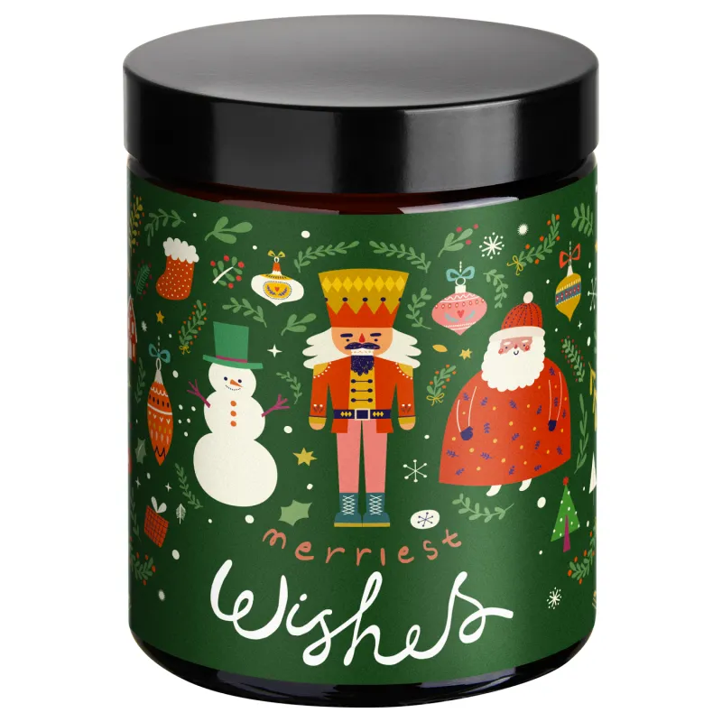 Merriest Wishes - limited edition healthy eco soy candle in glass