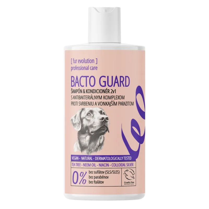 BACTO GUARD šampón & kondicionér 2v1 proti podráždeniu, svrbeniu a vonkajším parazitom s antibakteriálnou prísadou