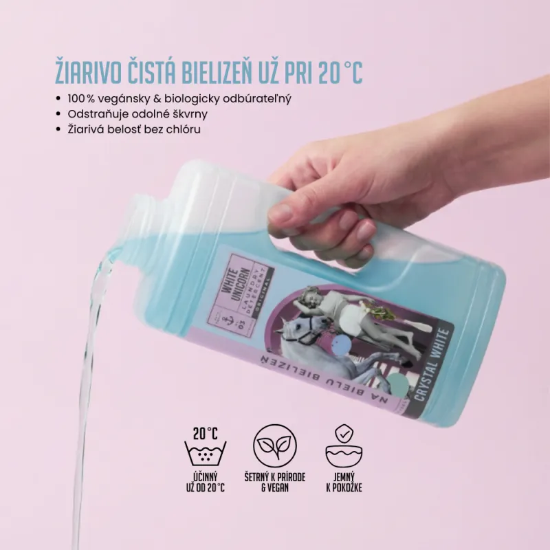 WHITE UNICORN - Prací gél, ekologický, na bielu bielizeň